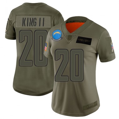 Los Angeles Chargers NFL Football Desmond King Olive Jersey Women Limited #20 2019 Salute to Service->youth nfl jersey->Youth Jersey